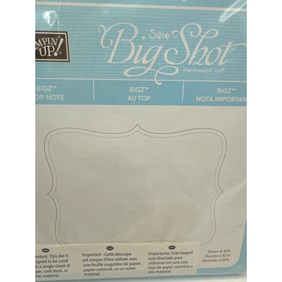 Stampin Up Sizzix Big Shot Bigz Top Note Die 5.5 x 6 x 0.625 for Paper Crafting - Picture 3 of 4